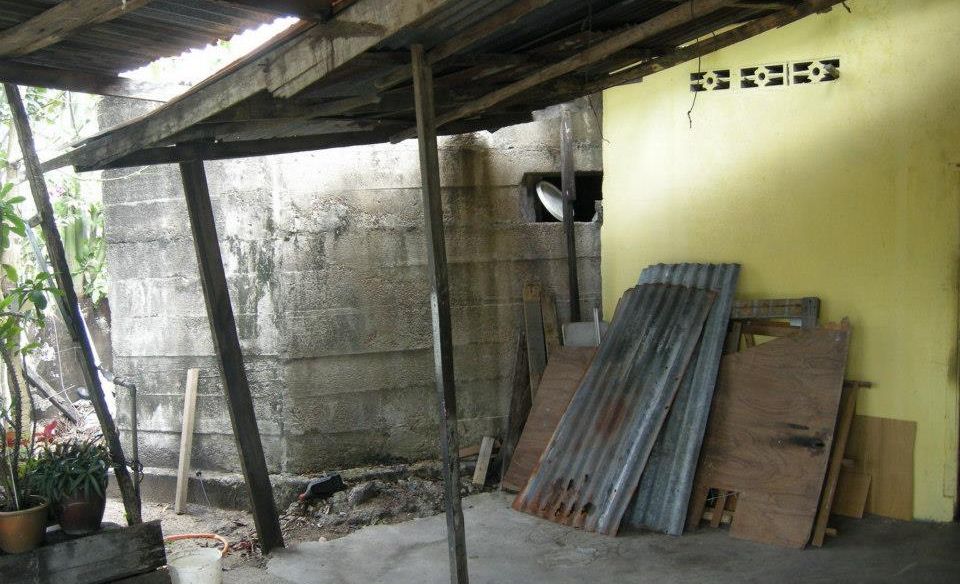 A former British pillbox now serves as a storage shed.